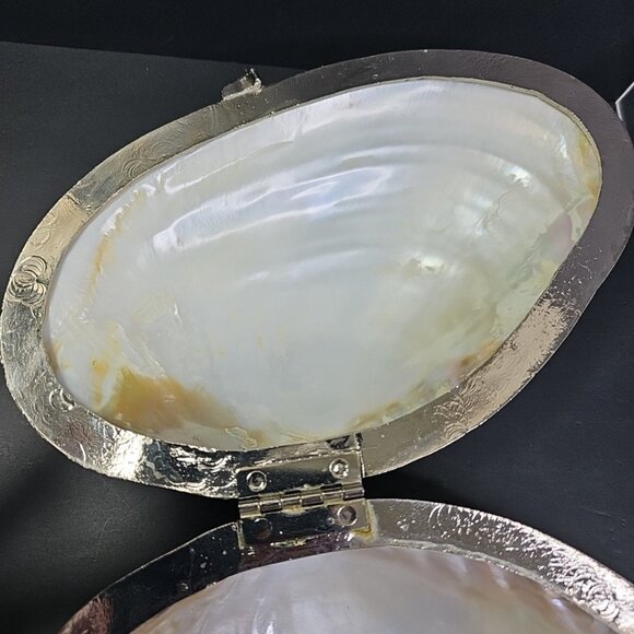 9 Inch Large Mother Of Pearl Trinket Or Jewelry Box WOW! Stunning And Gorgeous - Picture 5 of 16